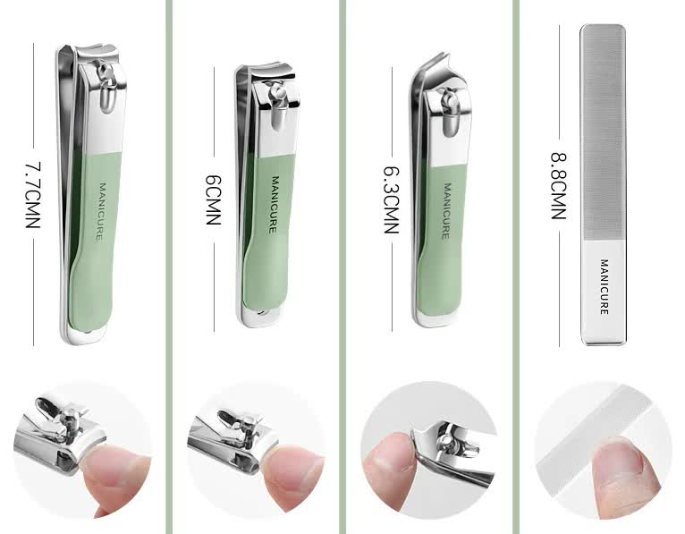 NNEDSZ White 18-Piece Manicure and Pedicure Set - Stainless Steel Nail Clipper Kit | Professional Nail Care Grooming Tools | Compact Portable Case