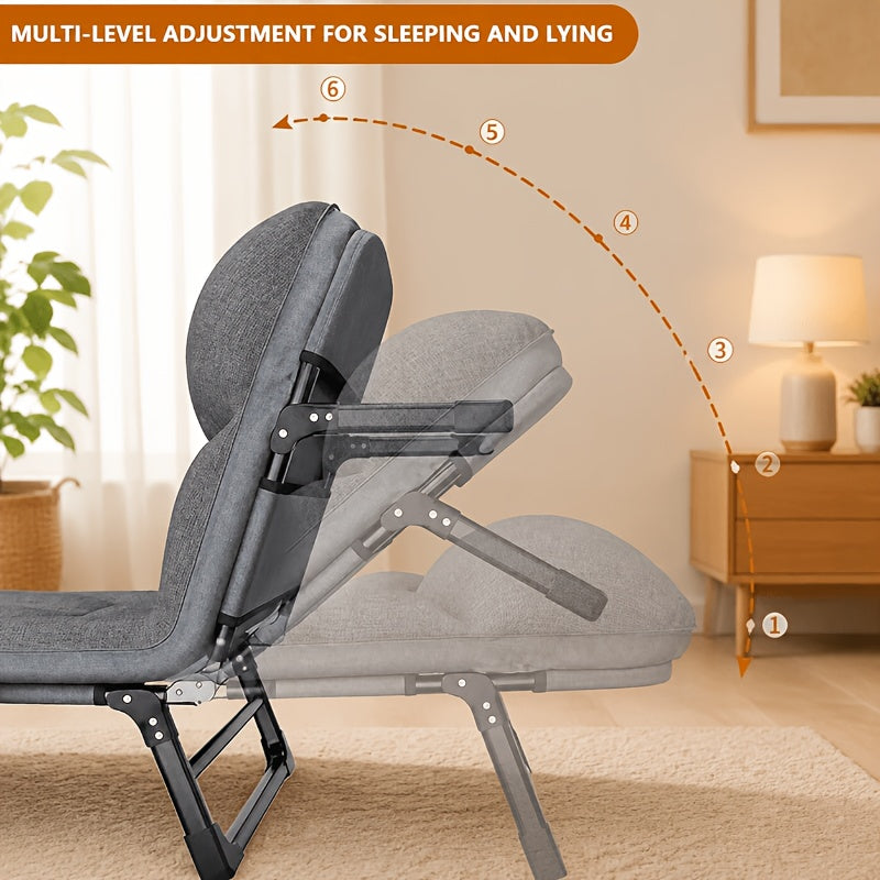Portable Folding Bed Camping Cot with Thick Comfort Mattress 6 Adjustable Positions Heavy Duty Strong Frame Lightweight Foldable Easy Carry for Travel Camping Guest Home Office All Seasons Local Warehouse Fast Dispatch Practical Thoughtful Gift Dropshipman