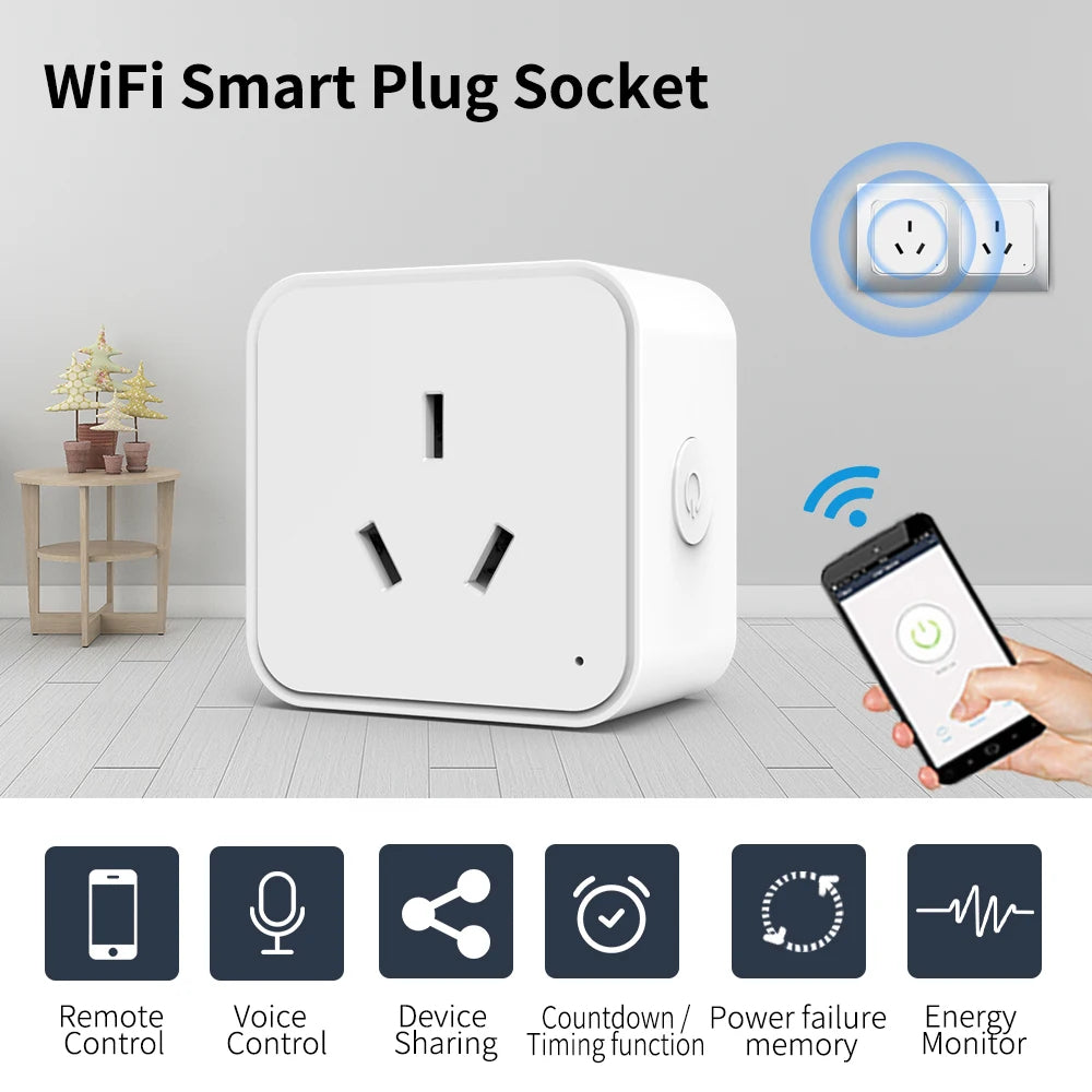 Tuya Smart Socket Power Strips Supplier WiFi Multi-Function intelligent Outlet AU Plug Wireless Remote Timing Support Aleax Dropshipman