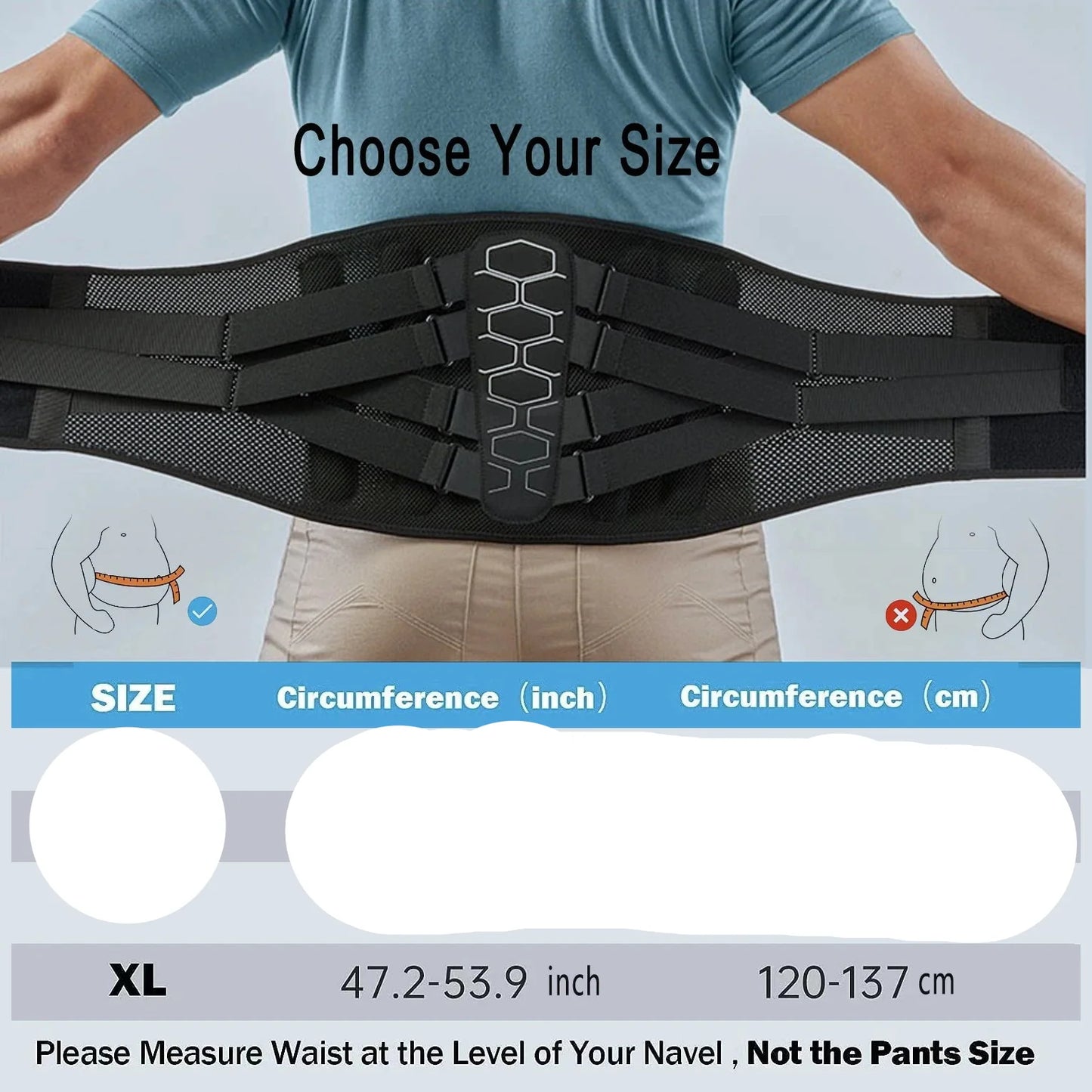 NNEOBA Back Brace for Lower Back Pain Relief with Pulley System Black, XL