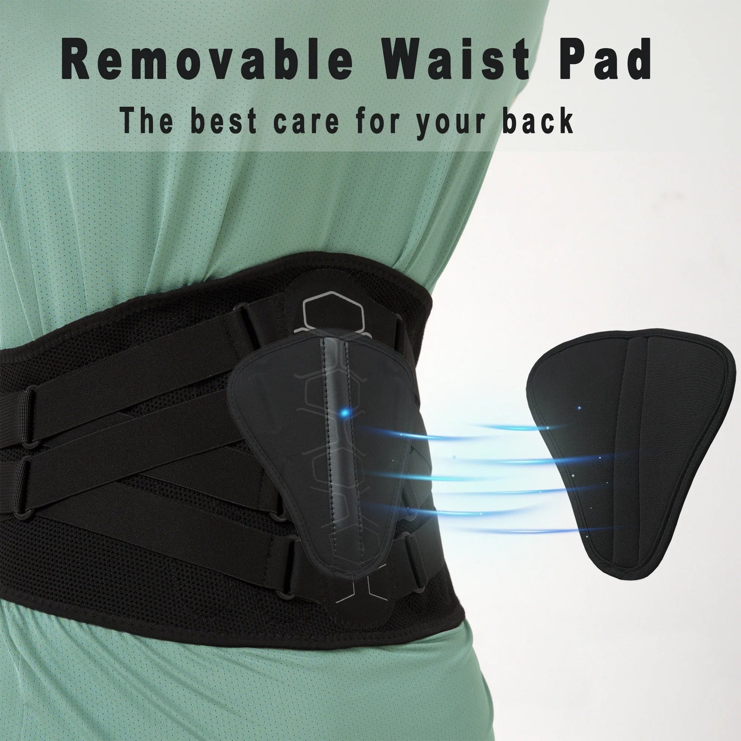 NNEOBA Back Brace for Lower Back Pain Relief with Pulley System Black, XL