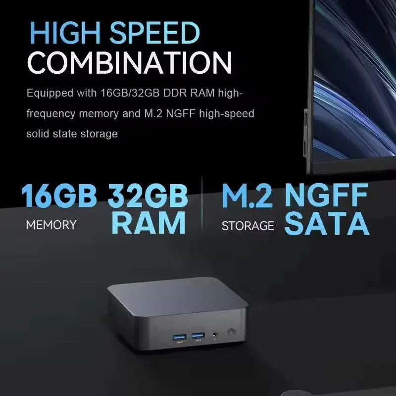 Intel i9-10980HK Strong Performance Mini PC 32GB Large RAM 1TB Fast SSD Win11 Pro 4K Gaming Office Household Computer
