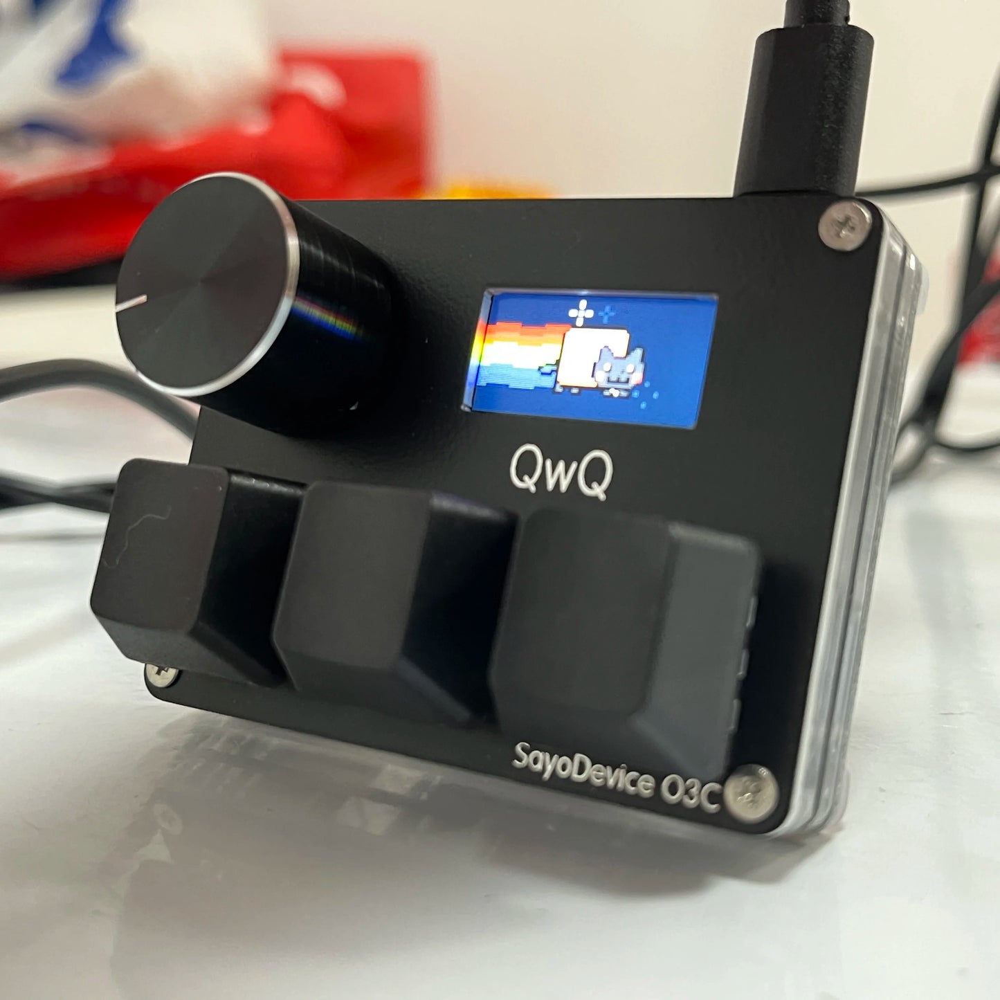 O3C SayoDevice OSU O3C Rapid Trigger Hall Switches Magnetic Pink Switches Keyboard With Knob Screen Copy Paste Shotcut Dropshipman