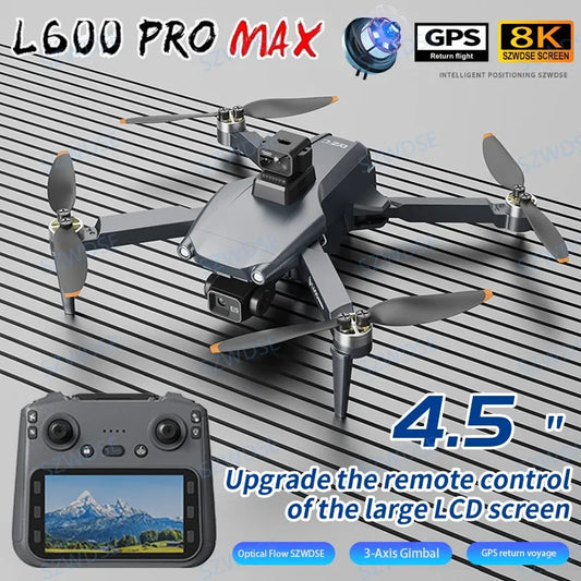 L600 PRO MAX GPS Drone Professional 8K 3-Axis Gimbal HD Dual Camera Obstacle Avoidance FPV Brushless Security surveillance Dron Dropshipman