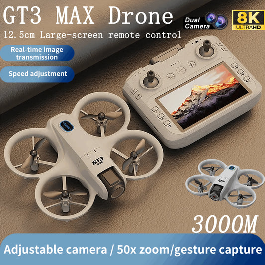 GT3 MAX Mini Drone 5G 8K GPS Professional HD Aerial Photography Dynamic Lighting Remote Control Aircraft Optical Flow Quadcopter Dropshipman