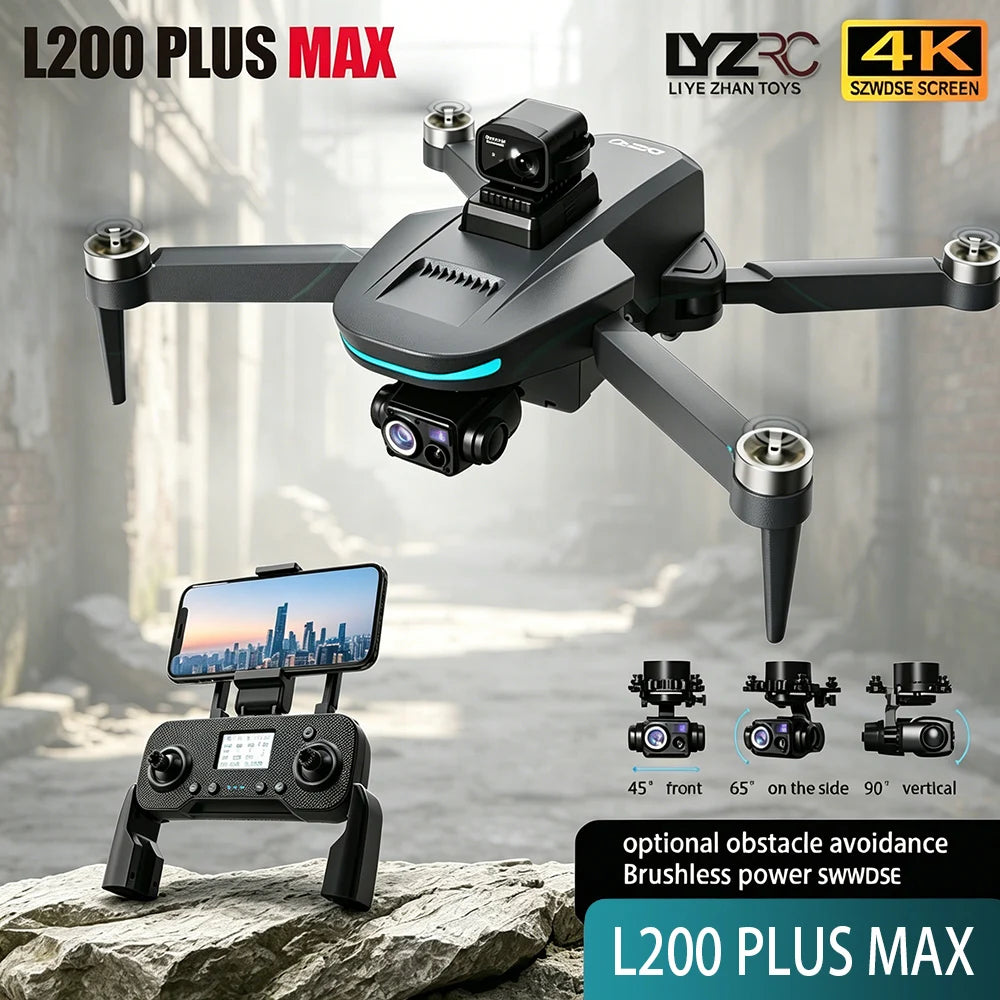 L200 PLUS GPS Drone 5G WIFI Professional 8K 3-axis Gimbal Aerial Brushless Obstacle Avoidance HD Dual Camera Security Drone Toys Dropshipman