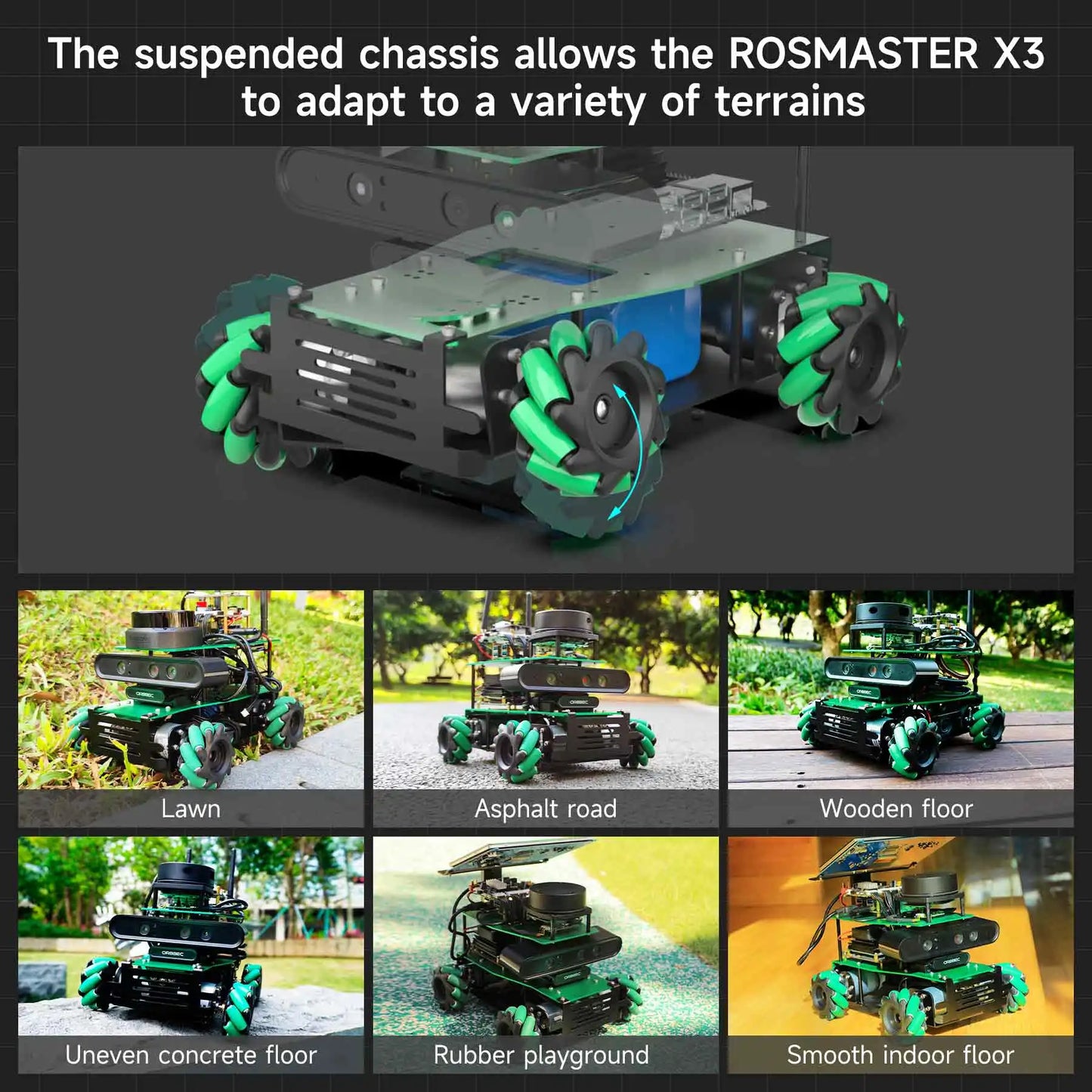ROSMASTER X3 ROS2 Robot Smart Car DIY Electronic Learning Kit Python for Jetson NANO/Orin NX SUPER/Orin NANO SUPER/RaspberryPi 5 Dropshipman