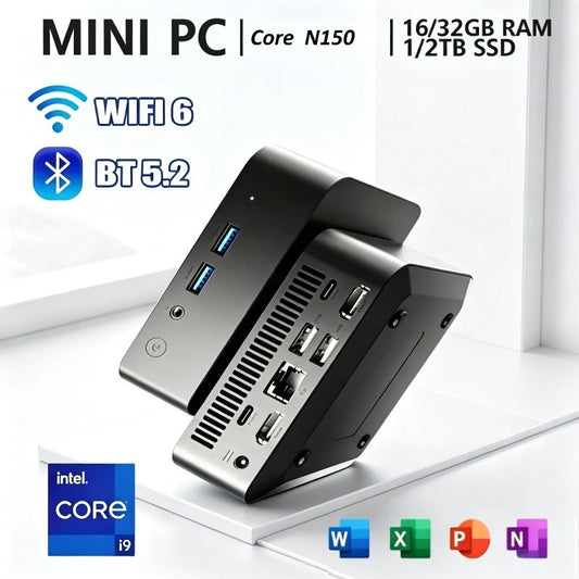 Intel Core N150 Windows 11 Pro Portable Pc Computer 32GB RAM 1/2TB SSD WIFI 6 BT5.2 4K 60Hz HD Mini Gaming Office Study Pc