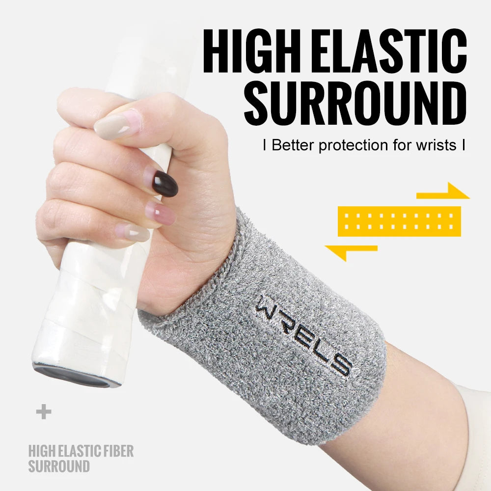 WRELS Wristband Sweatband Absorbent Thick Terry Cloth Gym Fitness Basketball Tennis Yoga Weightlifting Running Sport Wrist Band