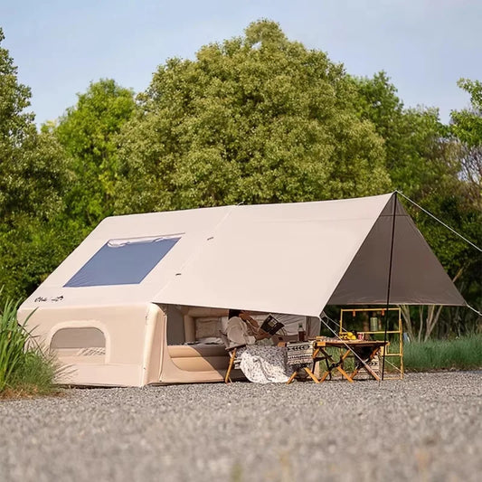 2025 New 2-in-1 Auto Inflatable Tent with Sunshade Waterproof Lightweight Pop-Up Camping Tent for Overnight Outdoor Instant Shelter