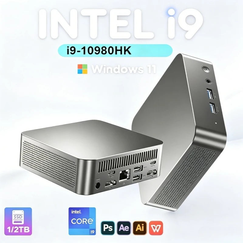 2026 MINI PC Windows 11 Pro Core i9 10980HK  RAM 16GB 1TB 2TB SSD WIFI 6 BT5.2 4K HD Mini Gaming Office Study Pc