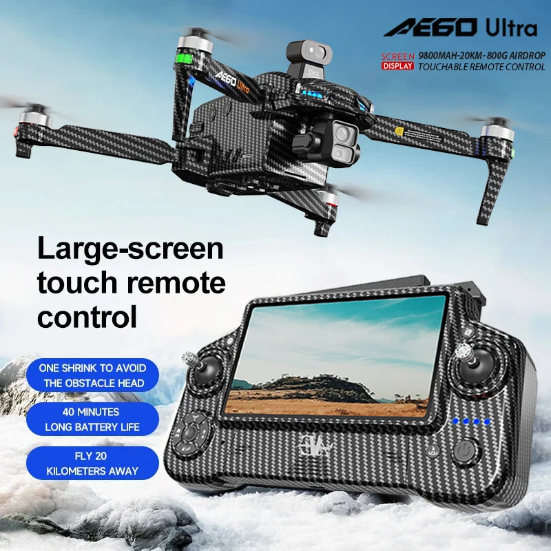 AE60 GPS Professional Drone 4K HD Camera 3-Axis Gimbal Obstacle Avoidance Aerial Brushless 800g Airdrop Security Drone Kids Toys Dropshipman