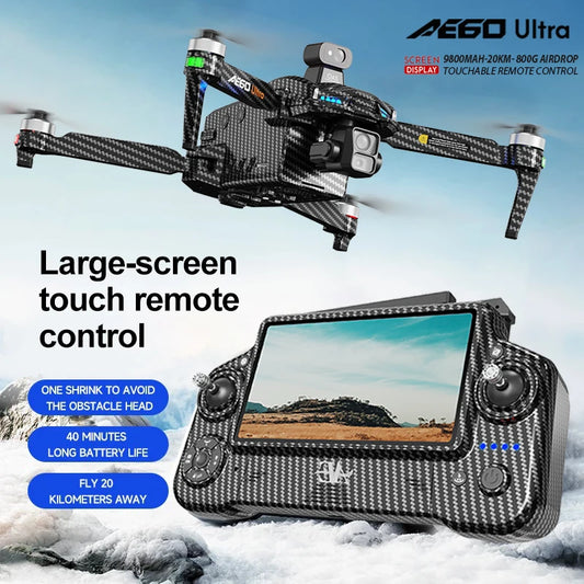 AE60 GPS Professional Drone 4K HD Camera 3-Axis Gimbal Obstacle Avoidance Aerial Brushless 800g Airdrop Security Drone Kids Toys Dropshipman