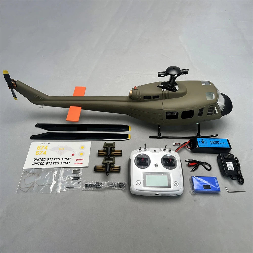ROBAN 470 Class UH-1D 2.4G 8CH GPS Stabilized Scale Flybarless RC Helicopter RTF With X2 Flight Controller