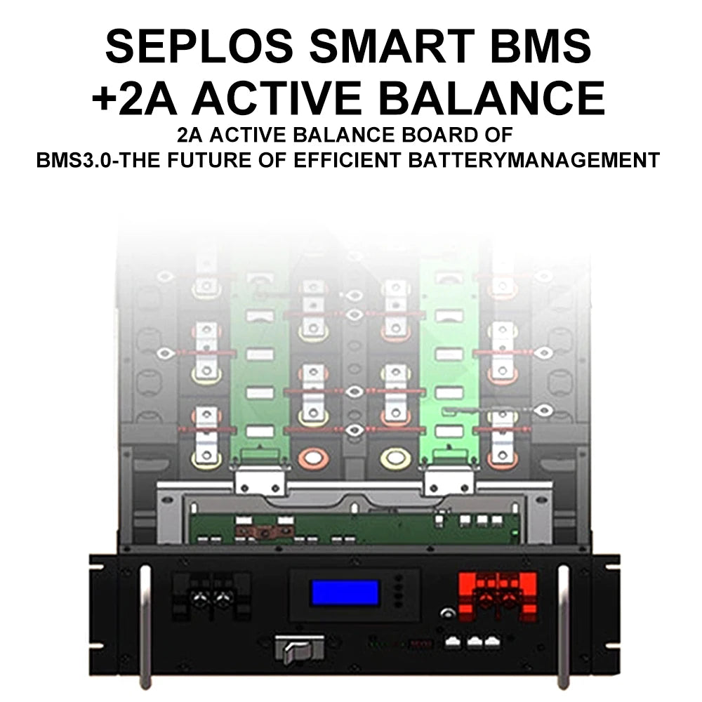 Seplos Mason V3 280 DIY Kits 15Kwh LifePO4 Battery Pack 3.0 Vertical Box Smart BMS Active Balance Parallel Cable Solar Storage Dropshipman