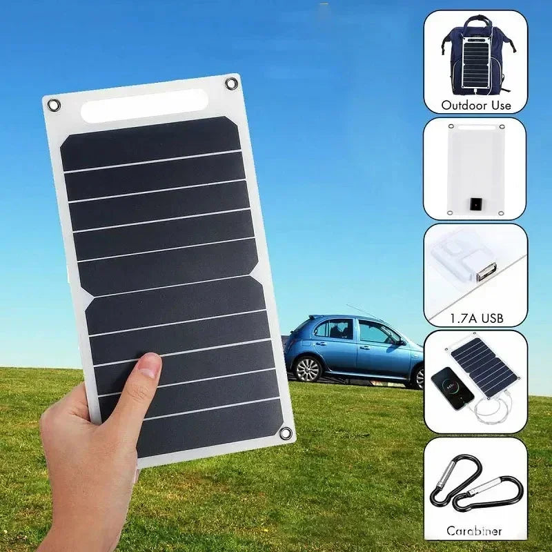 35W 5V Portable Waterproof Solar Panel with USB for Outdoor Hiking Camping Mobile Phone Charging