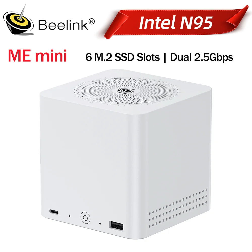 Beelink ME Mini/ Pro NAS Home Storage Intel Twin Lake N150 N95 LPDDR5 4800MHz Windows 11 SSD WiFi6 2.5Lan Mini PC Desk Computer