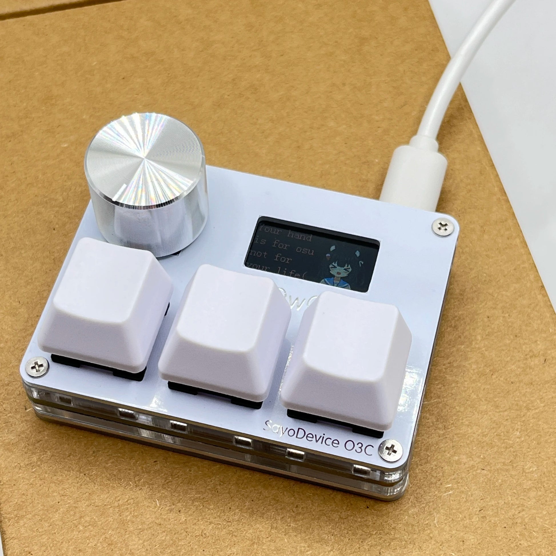 O3C SayoDevice OSU O3C Rapid Trigger Hall Switches Magnetic Pink Switches Keyboard With Knob Screen Copy Paste Shotcut Dropshipman