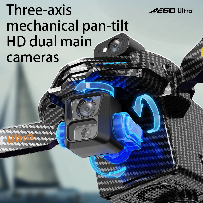 AE60 Ultra Drone 4K Camera Drone with 3-Axis Gimbal 5G GPS 360 ° Obstacle Avoidance Foldable Quadcopter 20KM Security Drone UVA Dropshipman