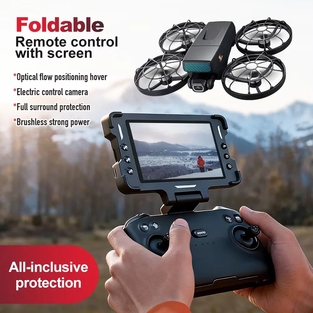 NEW M8 Mini Camera Drone With Dual Cameras Foldable Design Fully Protective Cover 360 Roll LED Lights Brushless Motor Quadcopter Dropshipman