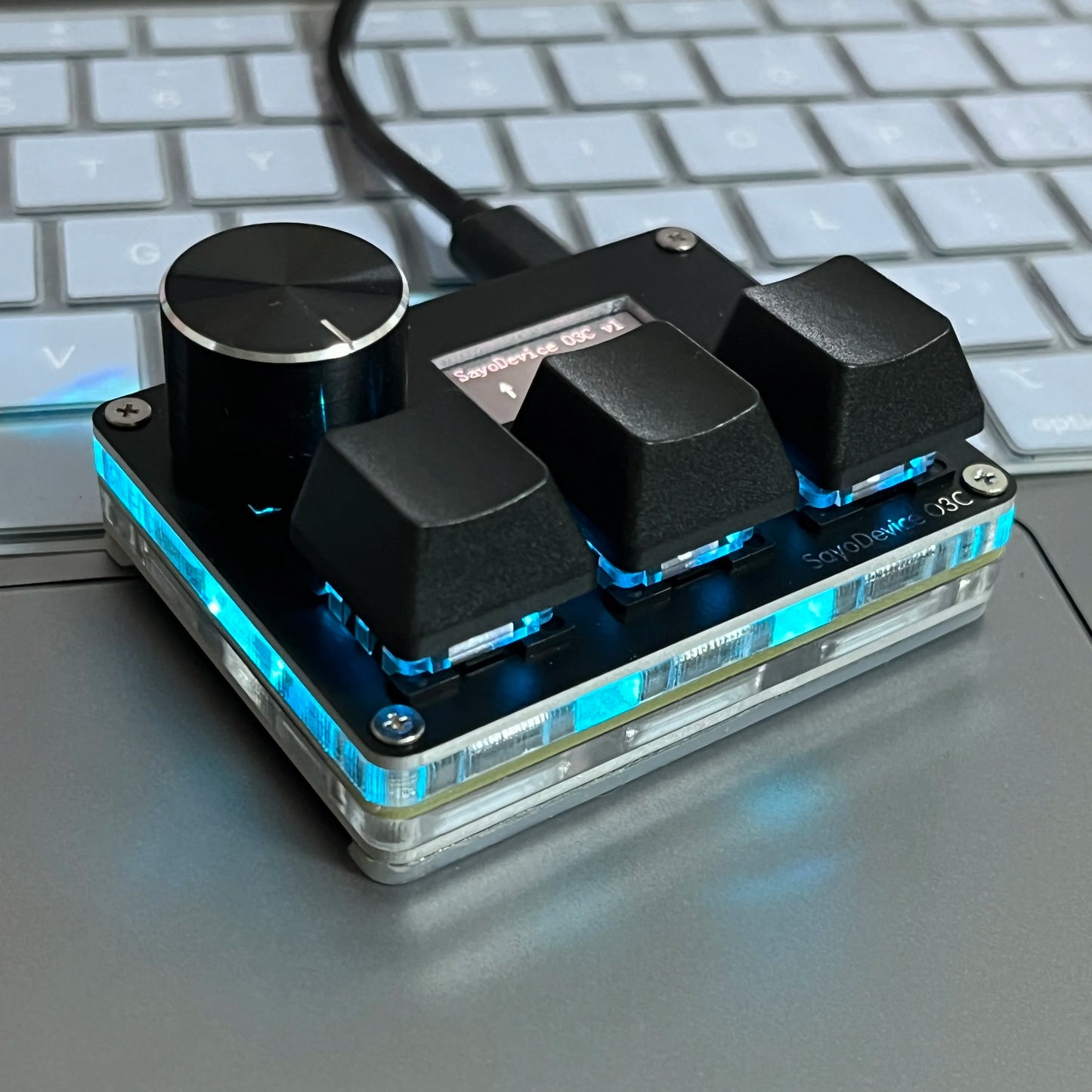 O3C SayoDevice OSU O3C Rapid Trigger Hall Switches Magnetic Pink Switches Keyboard With Knob Screen Copy Paste Shotcut Dropshipman
