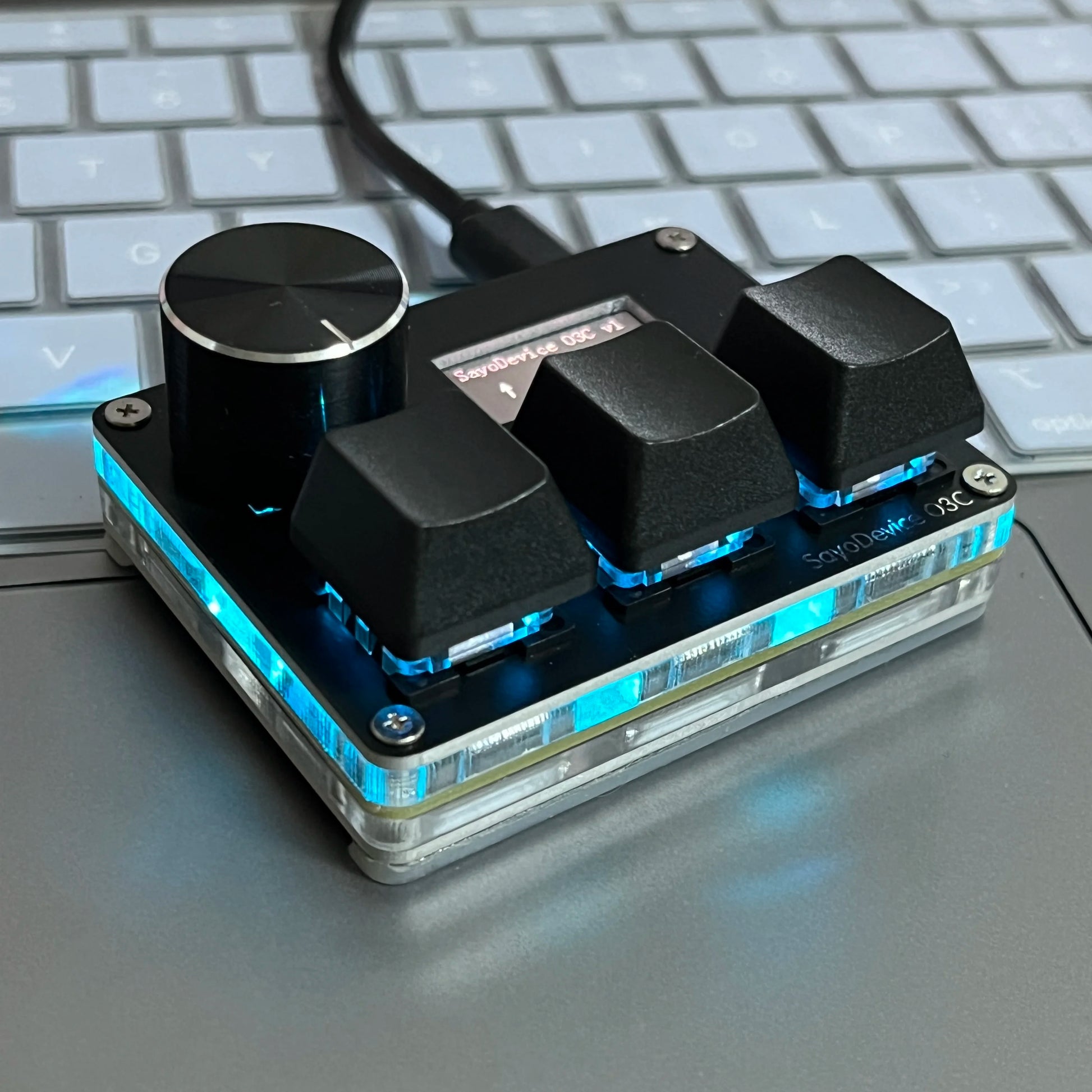 O3C SayoDevice OSU O3C Rapid Trigger Hall Switches Magnetic Pink Switches Keyboard With Knob Screen Copy Paste Shotcut Dropshipman