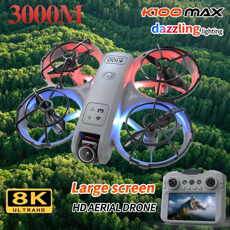 New K100 MAX GPS Drone Toy 8K Camera Large Screen Optical Flow HD Dual Camera Obstacle Avoidance Toy Gift Photography Quadcopter Dropshipman