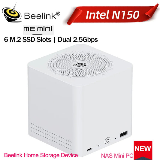 Beelink ME Mini/ Pro NAS Home Storage Intel Twin Lake N150 N95 LPDDR5 4800MHz Windows 11 SSD WiFi6 2.5Lan Mini PC Desk Computer
