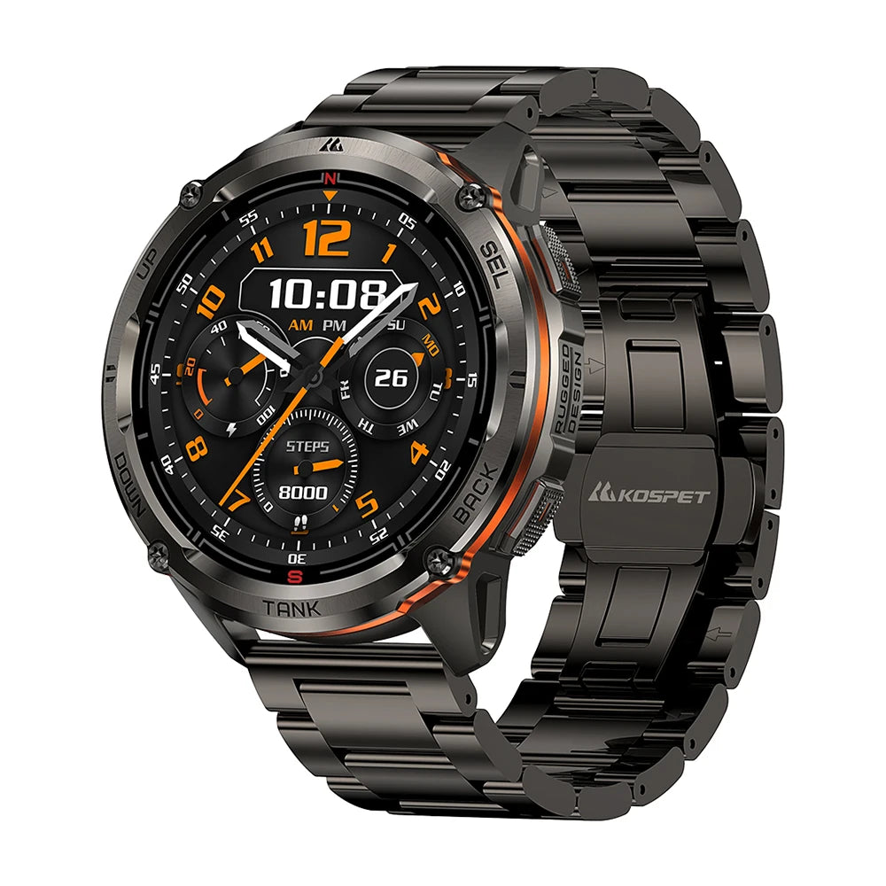 KOSPET TANK T3 Ultra 2 GPS Smart Watch Men Compass Altimeter Barometric 5ATM IP69K Waterproof  60 Days Battery Bluetooth Call