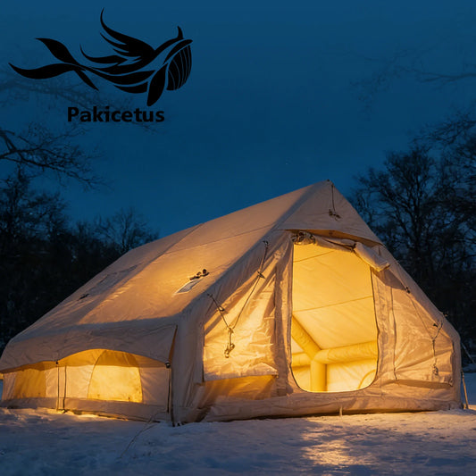 Pakicetus Inflatable Camping Tent 4-8 People with Windows Portable Water-Resistant Camping Tent Four Season Tents