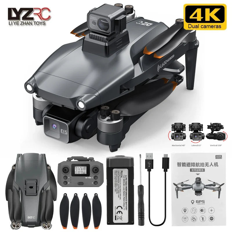 L600 PRO / PRO MAX Drone 4K Profesional Dual Camera 3-axis Gimbal Brushless Obstacle Avoidance WiFi FPV Dron RC Quadcopter Toys Dropshipman