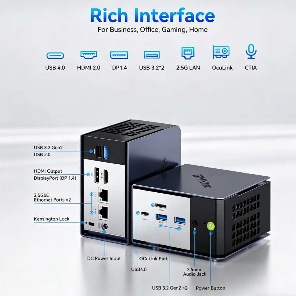 GMKtec NucBox K16 Mini PC AMD Radeon™ 680M Windows 11 Pro Dual 2.5G Dual LAN WiFi 6E BT 5.2 Desktop Computer USB 4.0 Mini PC