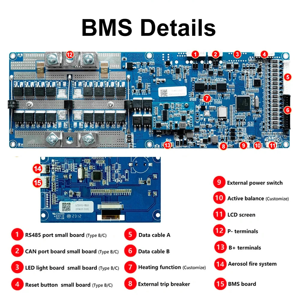 Seplos Mason V3 280 DIY Kits 15Kwh LifePO4 Battery Pack 3.0 Vertical Box Smart BMS Active Balance Parallel Cable Solar Storage Dropshipman